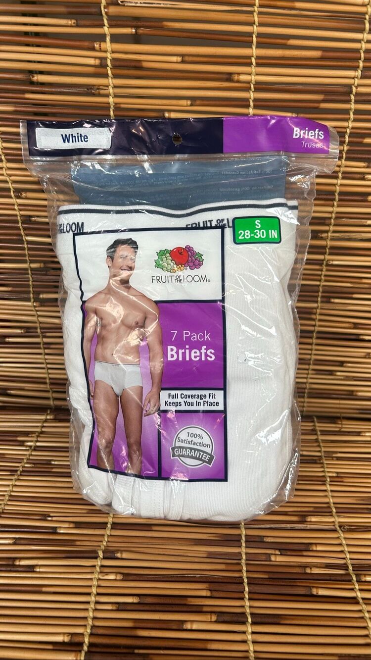 Fruit of the Loom Mens Small 28-30" White Briefs Underwear 7 Pack 2013